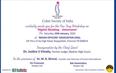 Workshop on Digital Banking – Awareness, at Chennai on 25-Jan-2020