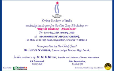 Workshop on Digital Banking – Awareness, at Chennai on 25-Jan-2020